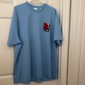 Burberry Light Blue Tee with Red Logo